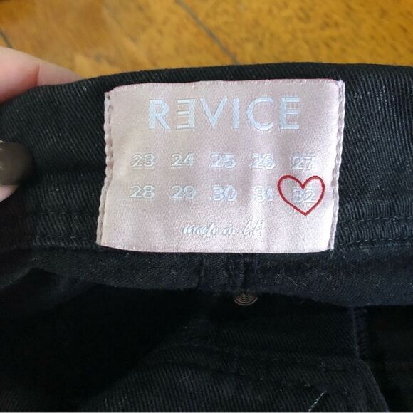 REVICE Foldover Shimmer Moto Straight Jeans - 32 - Picture 13 of 14